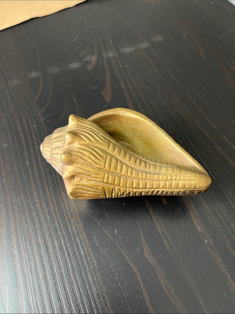 Vintage brass conch shell